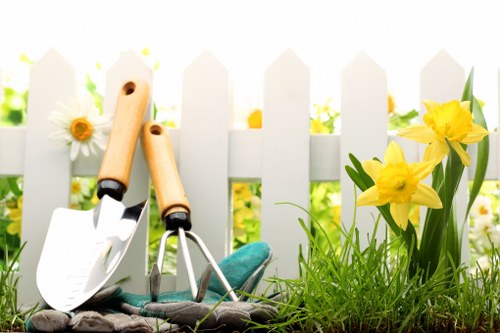 Pruning shrubs in a Golders Green garden