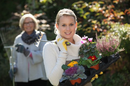 Satisfied homeowners after garden clearance